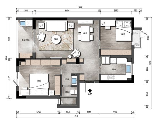 85㎡兩居室的理想生活，不言奢華，只言生活